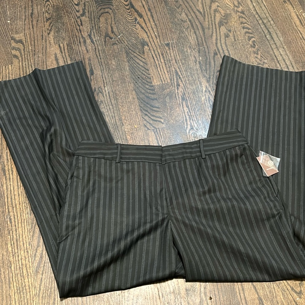 NWT Merona black and gray striped pants. Wide leg size 16